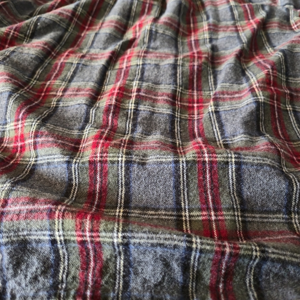 L.L. Bean Flannel Hoodie Zip Up Scotch Plaid 100% Cotton Relaxed Fit S Shacket - Picture 9 of 10